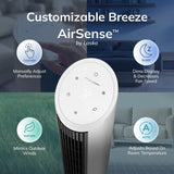 Lasko WhisperForce™ DC 36" Tower Fan (12-speed, remote, timer, air filtration, white)