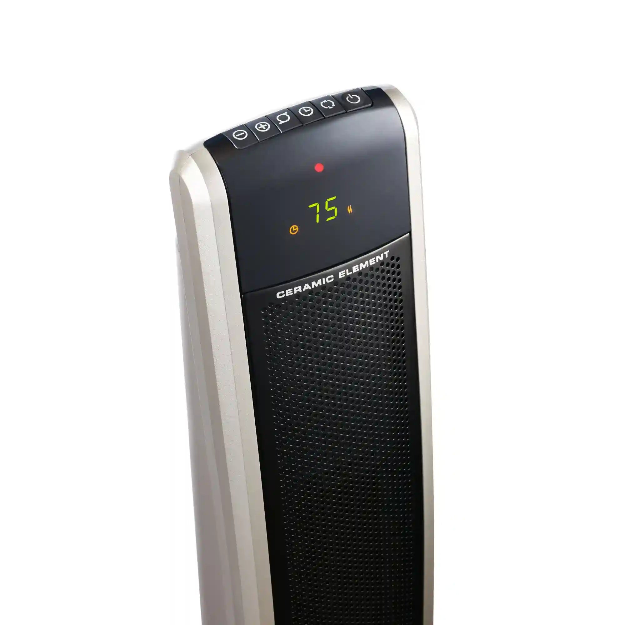 Lasko 29" Digital Ceramic Tower Heater (2 heat settings, remote, timer, black/silver)