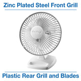 Air King 6" Table Top Fan (2-speed, manual, white)