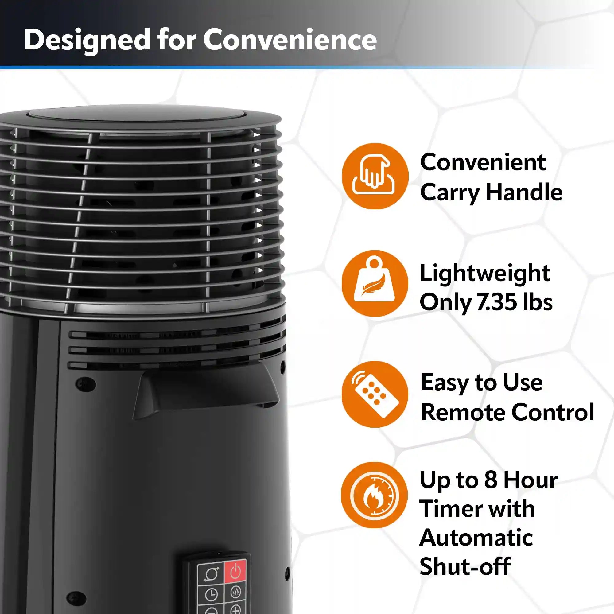 Lasko 1500W Full Circle Warmth Ceramic Tower Space Theater with Remote Control, CT24362, Black