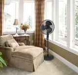 Lasko 16" Pedestal Fan (4-speed, remote, timer, thermostat, black)
