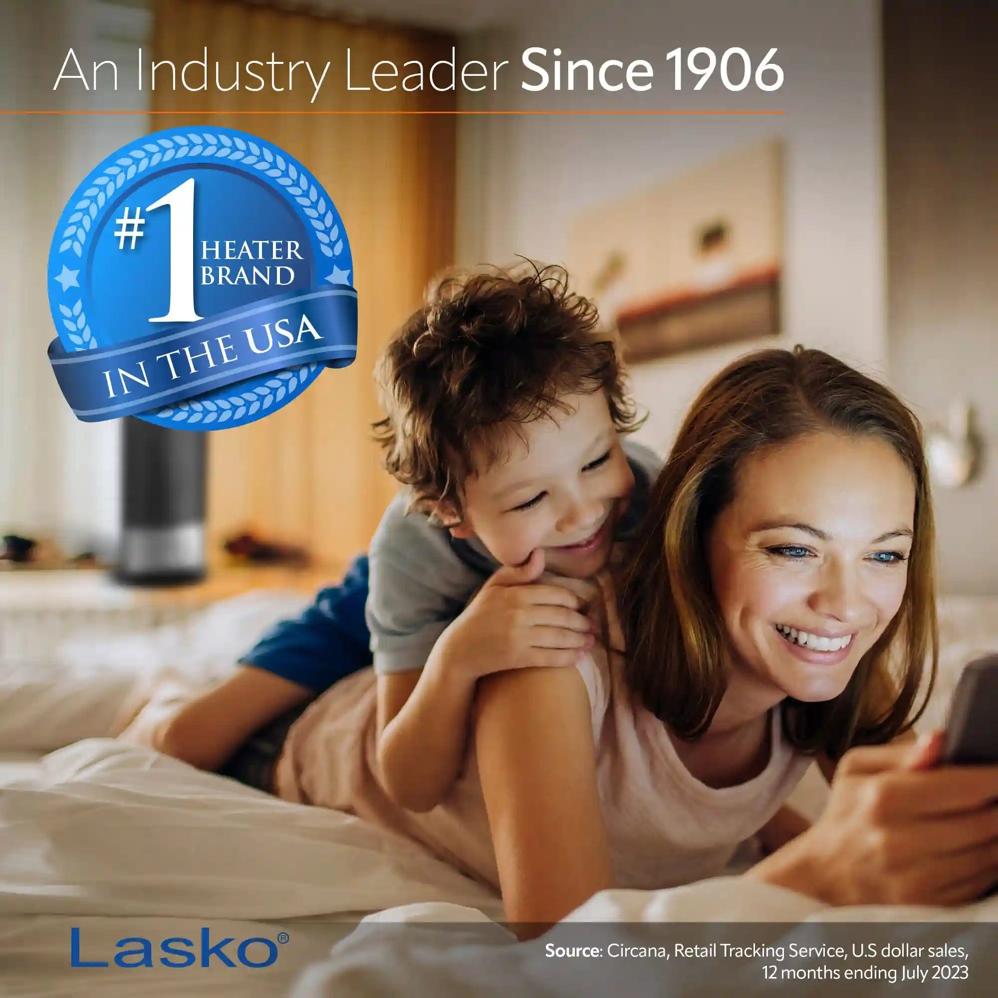 Lasko 1500W Electric Oscillating Ceramic Tower Space Heater, CT16451, Gray