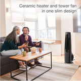 Lasko 1500W Electric Oscillating All Season Tower Fan and Space Heater with Remote, FHV801, Black