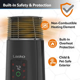 Lasko 1500W Full Circle Warmth Ceramic Tower Space Theater with Remote Control, CT24362, Black