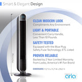 Lasko Aria™ 40" Tower (5-speed, remote, timer, black)