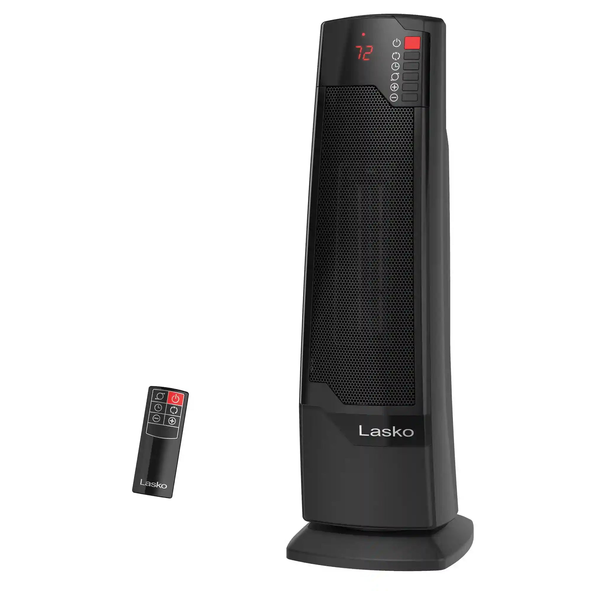 Lasko 1500W Electric Oscillating Ceramic Tower Space Heater with Remote, CT22835, Black