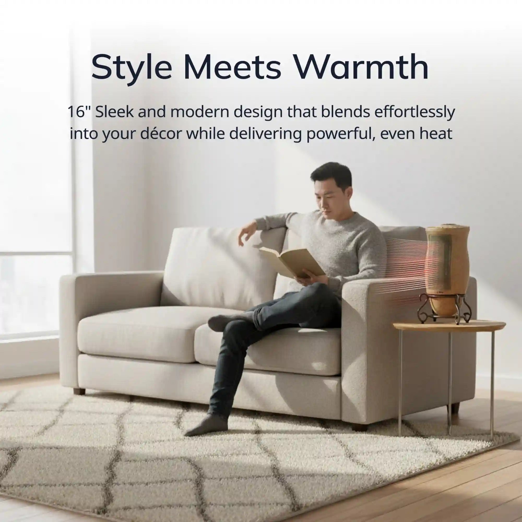 Lasko Designer Series 16" Tower Heater (2 heat settings, manual, timer, thermostat, beige)