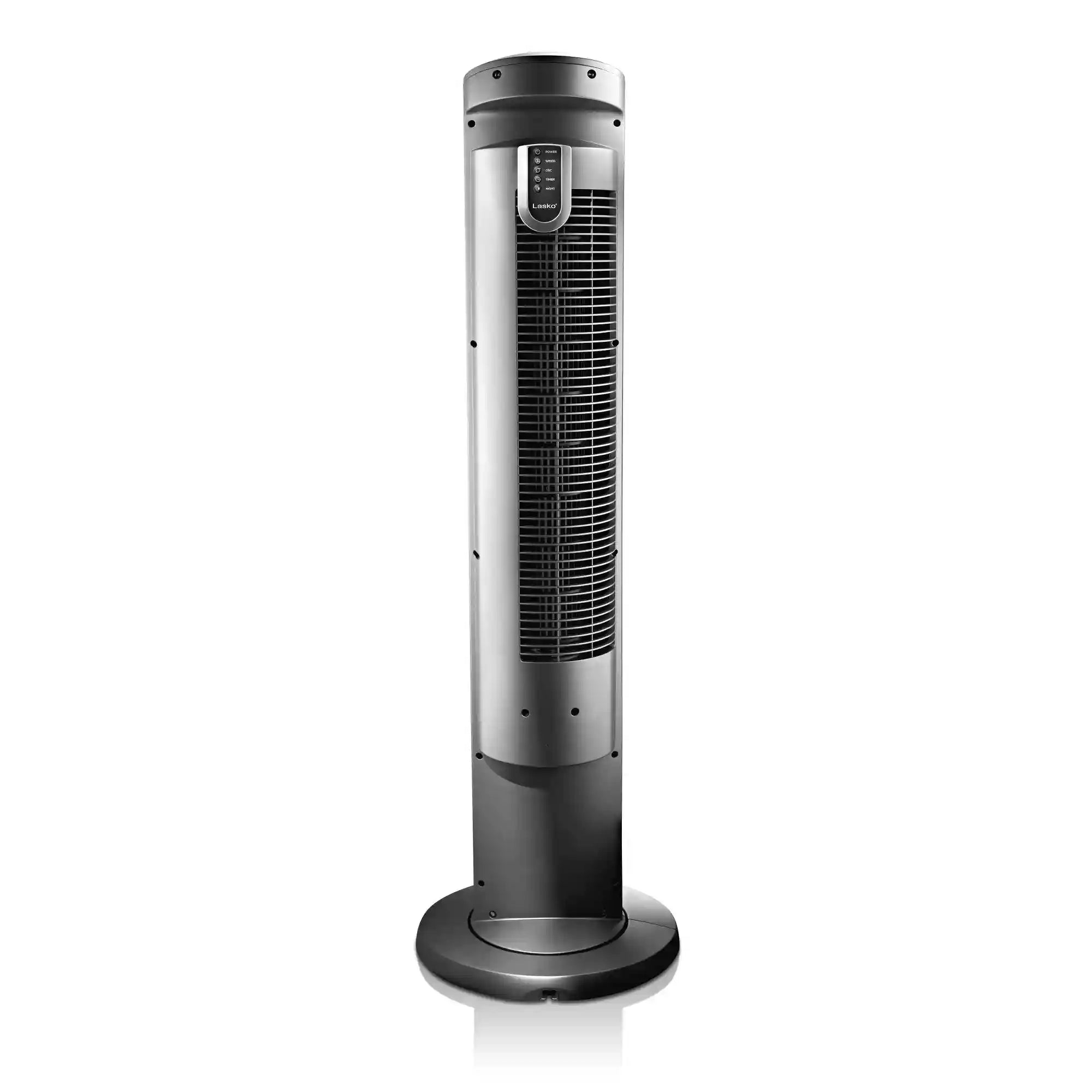 Lasko Wind Curve® 42" Tower Fan (3-speed, remote, timer, silver)