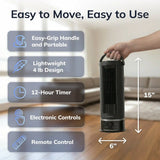 Lasko WhisperForce™ DC 14" Table Top Fan (12-speed, remote, timer, black)