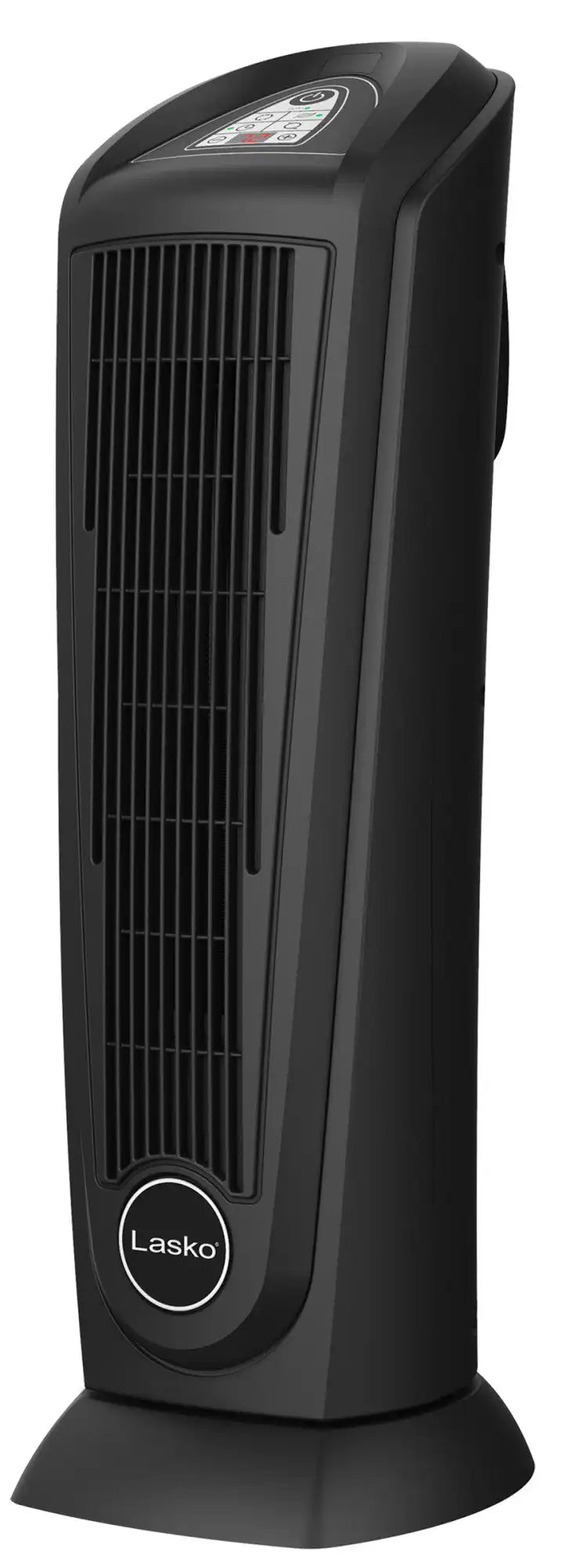 Lasko 23" Ceramic Tower Heater (2 heat settings, remote, timer, thermostat, tip-over switch, black)