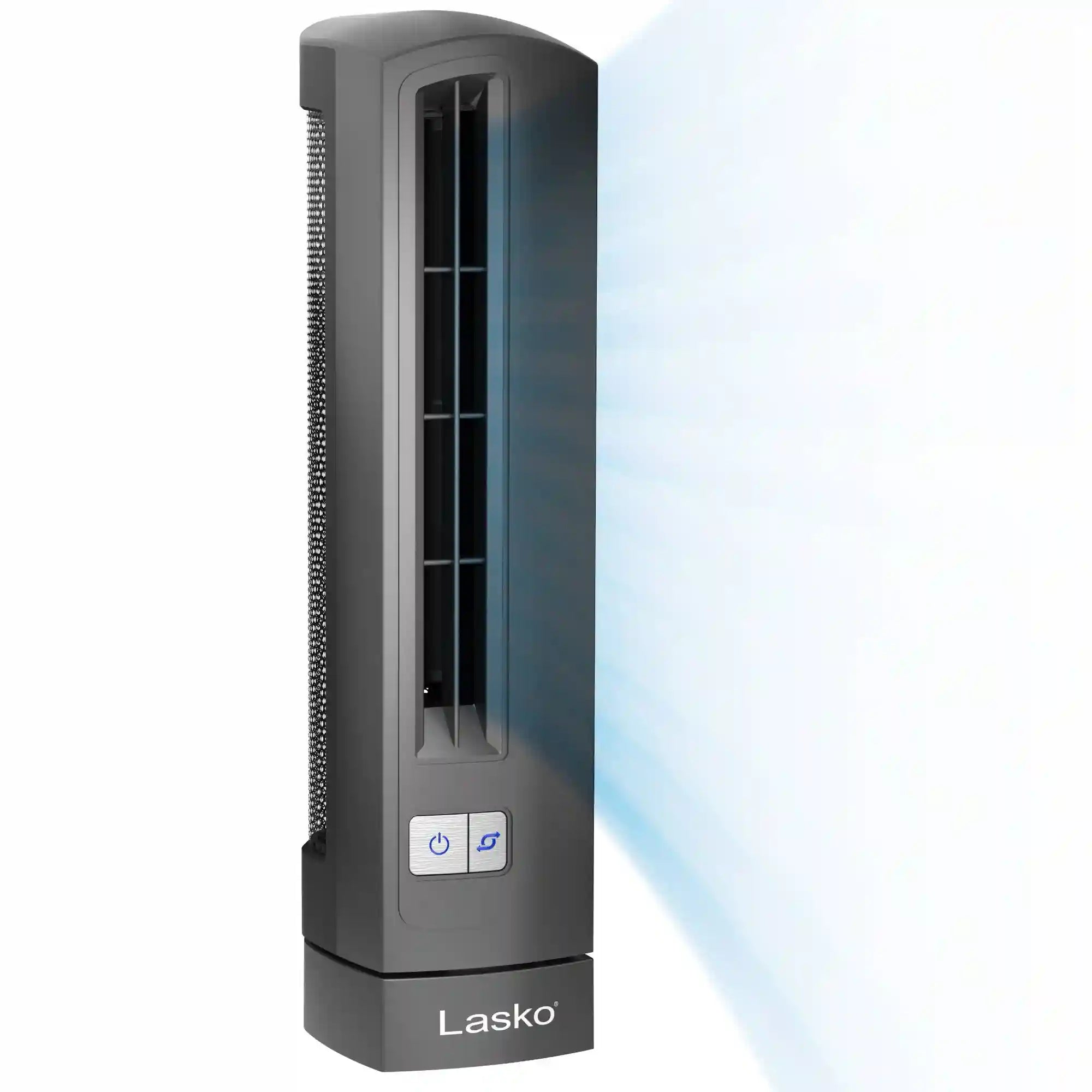 Lasko 14" Air Stick Desk Ultra-Slim Oscillating 2-Speed Table Fan, 4000, Gray