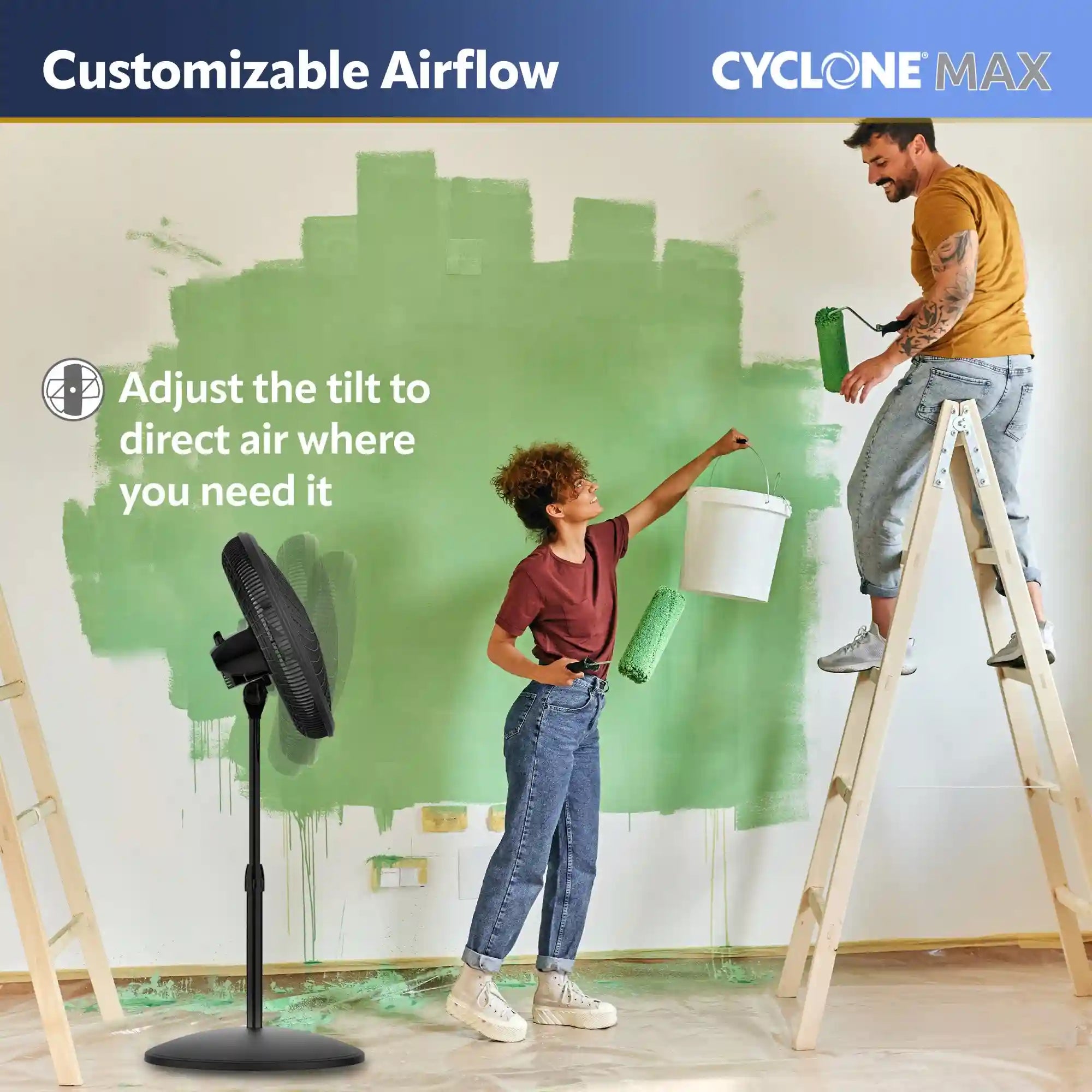 Lasko Cyclone® Max 18" Pedestal Fan (4-speed, remote, timer, black)