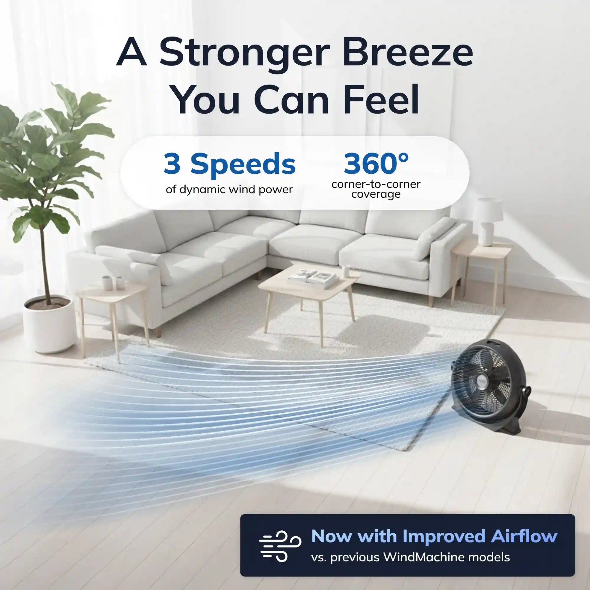 Lasko Wind Machine® 20" Air Circulator Floor Fan (3-speed, manual, 360° airflow, black)
