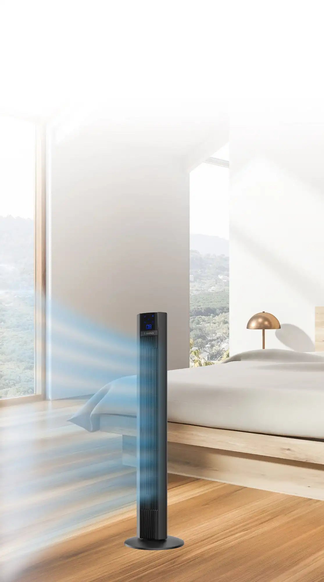 Lasko Xtra Air 48" Tower Fan (4-speed, remote, timer, black)