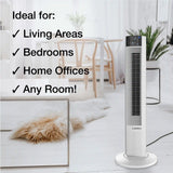 Lasko Wind Tower® 36" Tower Fan (4-speed, remote, timer, white)