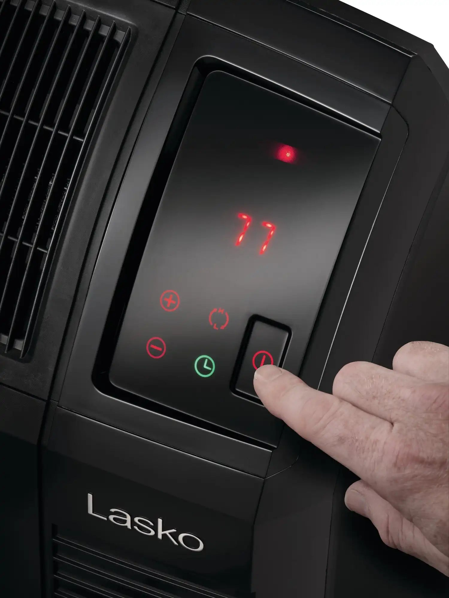 Lasko 1500W Electric Cyclonic Ceramic Room Space Heater with 8-Hour Timer, CC24920, Black