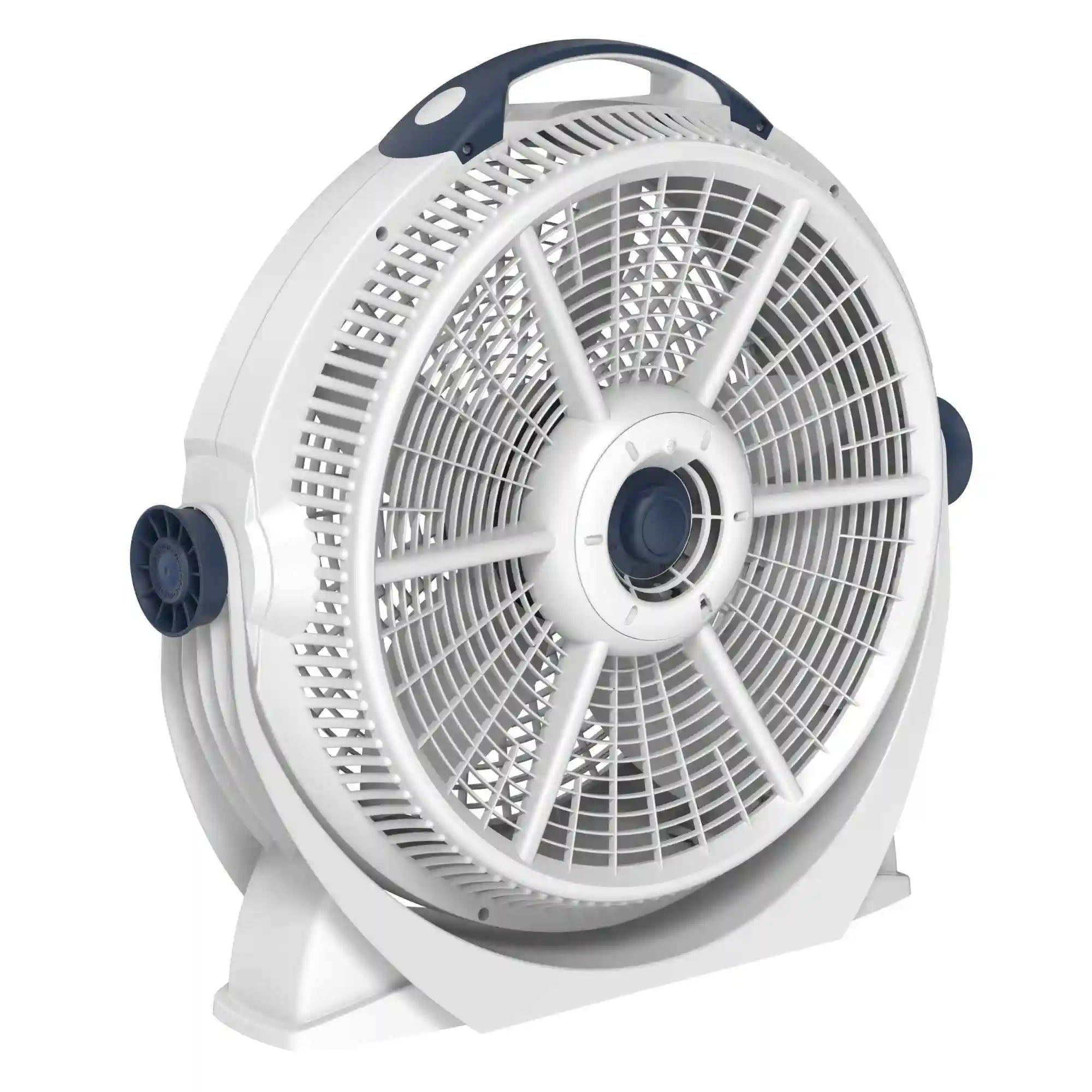 Lasko Wind Machine® 20" Air Circulator Floor Fan (3-speed, manual, 360° airflow, light gray)