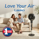 Lasko Whirlwind™ Orbital Pedestal Fan (24-speed, remote, 150° oscillation, black)