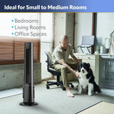 Lasko 38" Hybrid Tower Fan (4-speed, remote, timer, black/silver)