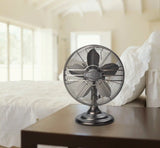 Lasko Classic 12" Table Top Fan (3-speed, manual, metal construction, bronze)