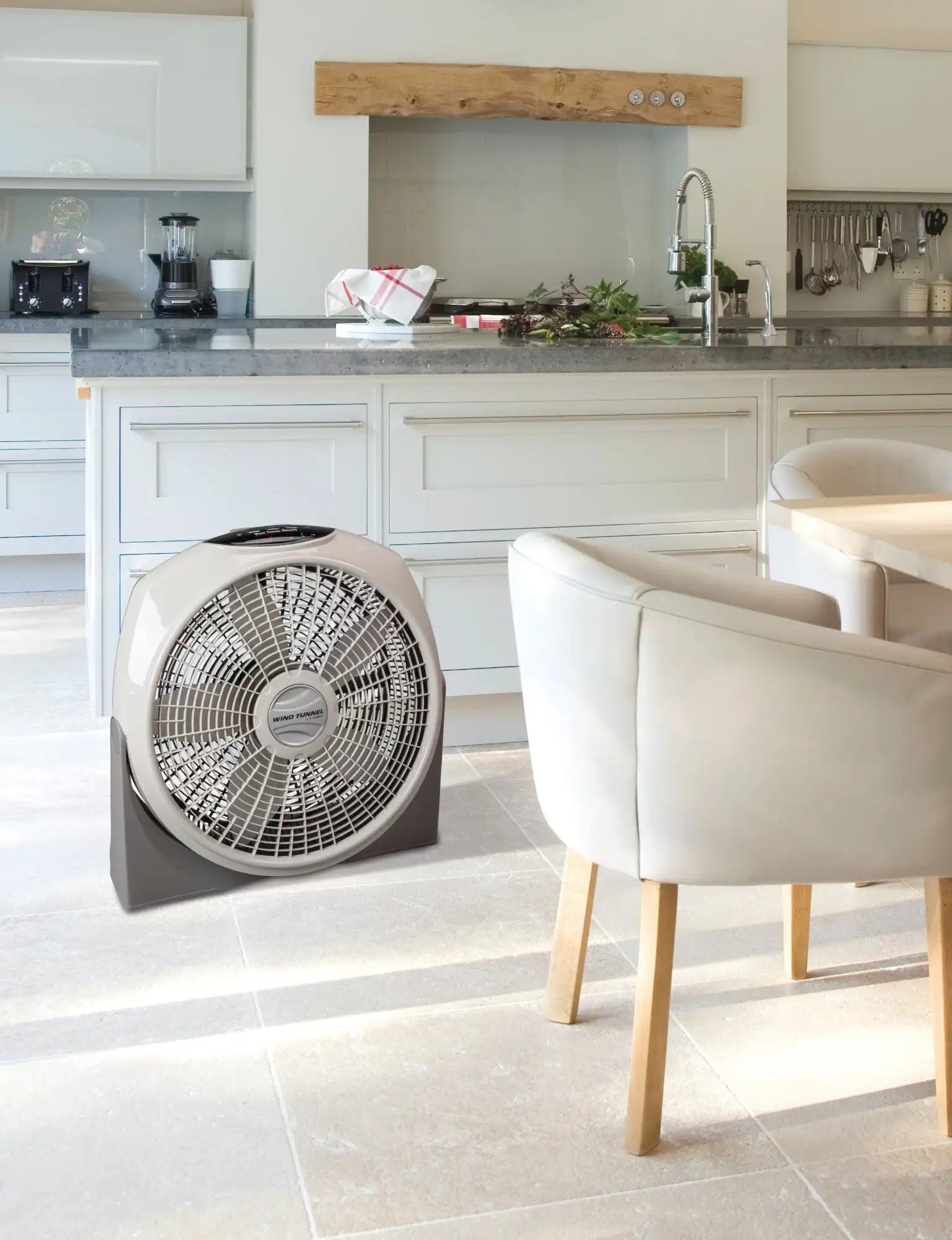 Lasko Wind Tunnel® 20" Air Circulator Floor Fan (3-speed, remote, timer, 360° airflow, gray)