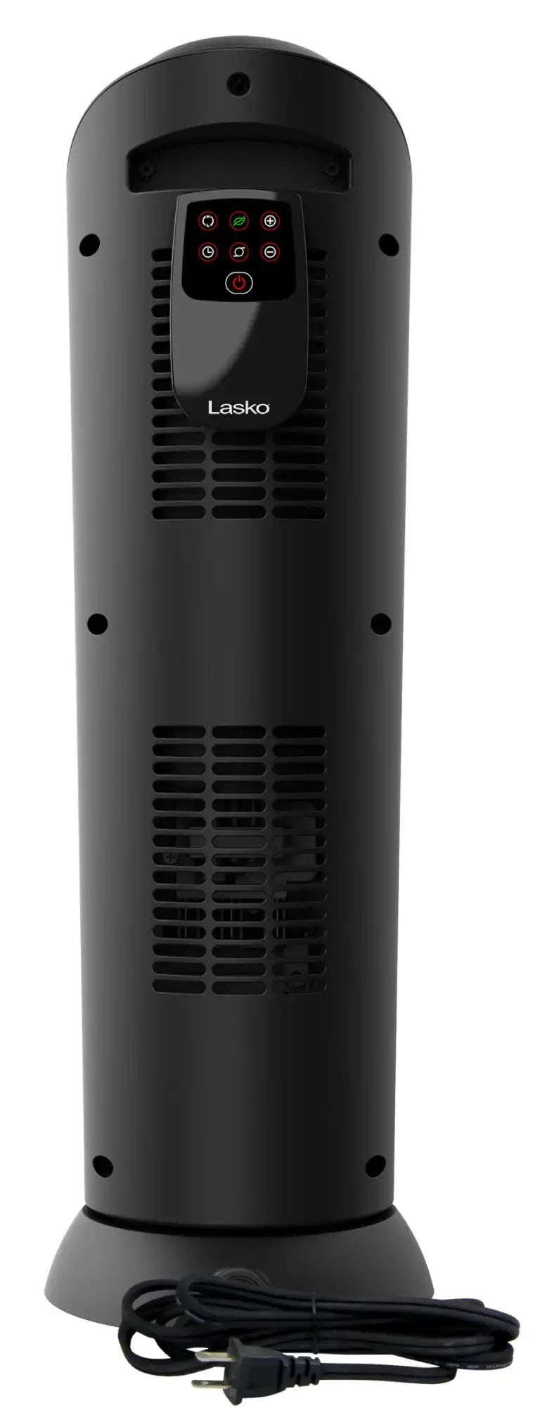 Lasko 23" Ceramic Tower Heater (2 heat settings, remote, timer, thermostat, tip-over switch, black)