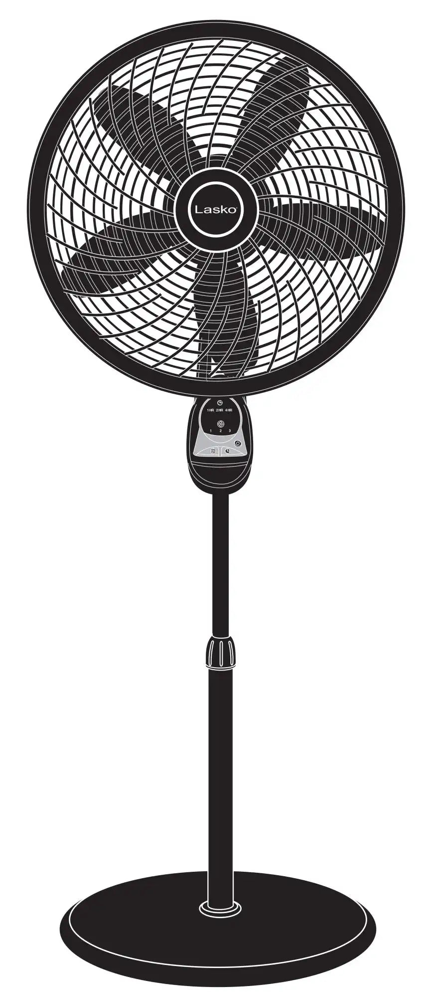 Lasko Cyclone® 18" Pedestal Fan (3-speed, remote, timer, black)