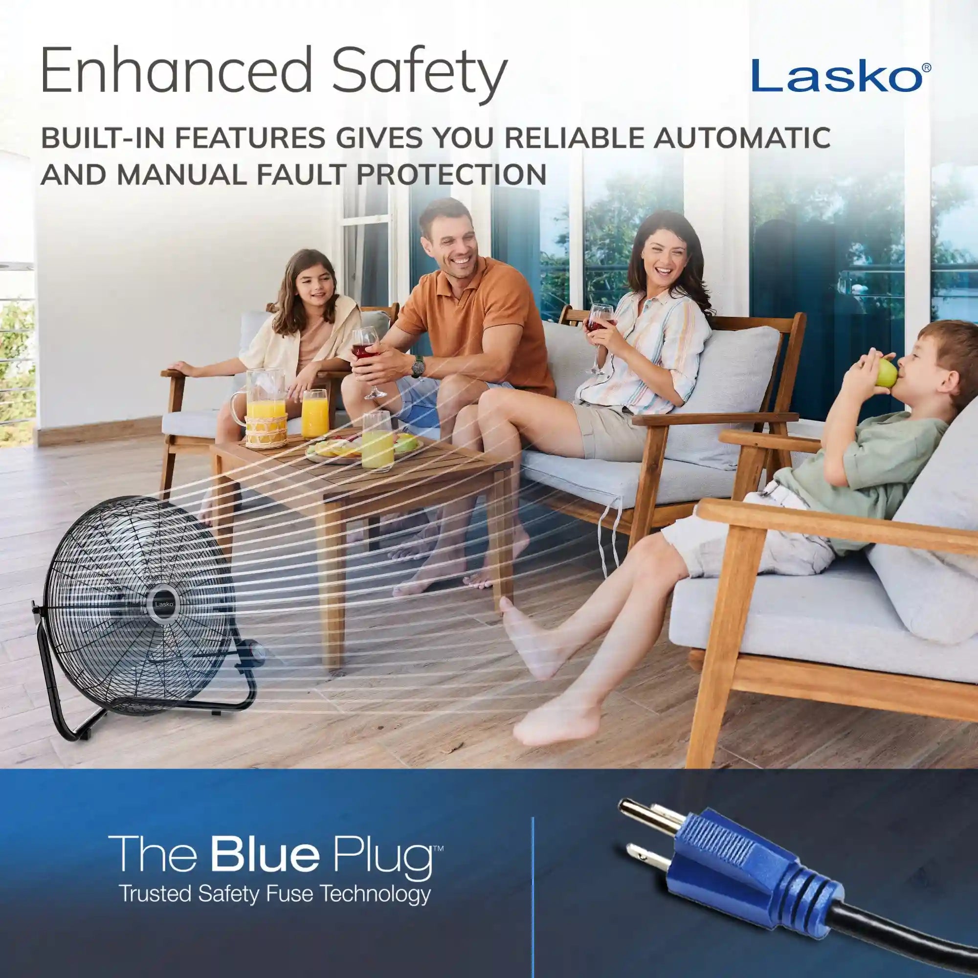Lasko QuickMount® 20" High Velocity Floor & Wall Mount Fan (3-speed, manual, black)