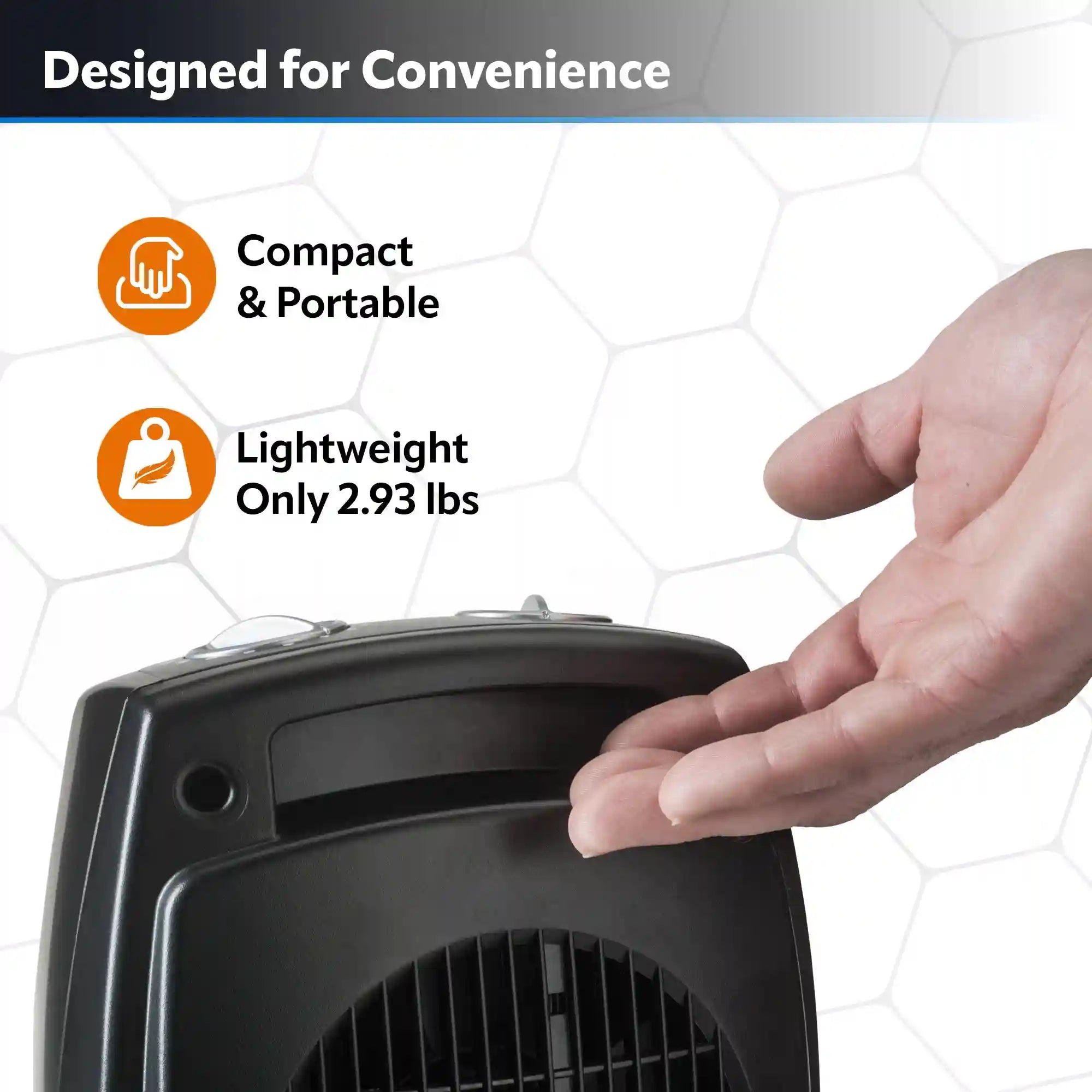Lasko 9" Ceramic Table Top Heater (3-speed, thermostat, black)