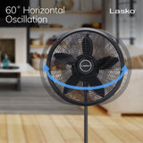 Lasko Performance 18" 3-speed Pedestal Fan (3-speed, manual, black)
