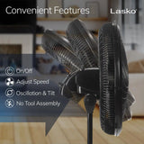 Lasko Performance 18" 3-speed Pedestal Fan (3-speed, manual, black)