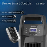 Lasko High Velocity 35" Tower Fan (3-speed, remote, timer, black)