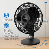 Lasko Performance 12" Table Top Fan (3-speed, manual, black)