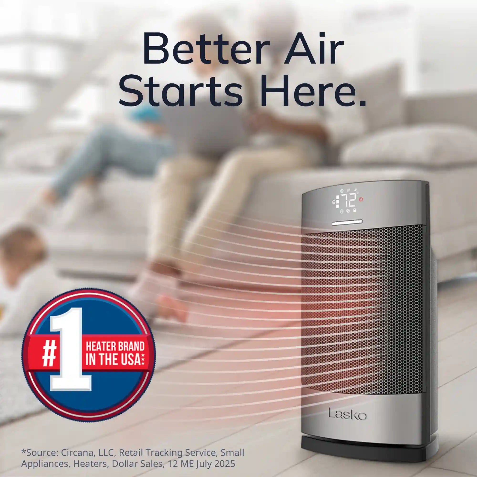 Lasko Ellipse 12" Table Top Heater (remote, timer, thermostat, tip-over switch, child lock, silver)