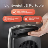 Lasko 9" Ceramic Table Top Heater (2 heat settings, manual, thermostat, silver)