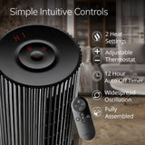 Lasko Artisan 16" Ceramic Space Heater with Remote (black, model CX16550)