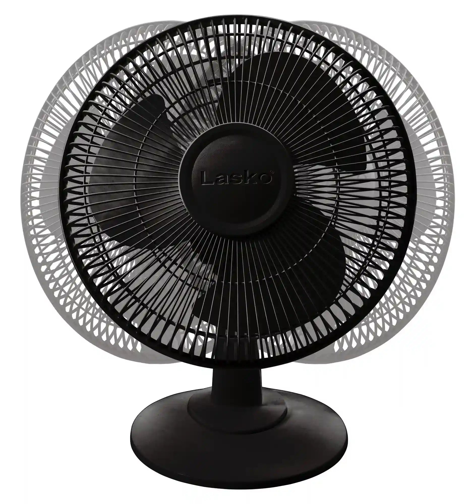 Lasko 12" Table Top Fan (3-speed, manual, 180° oscillation, black)