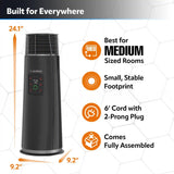 Lasko 1500W Full Circle Warmth Ceramic Tower Space Theater with Remote Control, CT24362, Black