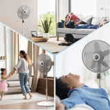 Lasko WhisperForce™ 18" 4-speed EcoQuiet DC Motor Pedestal Fan with Remote & Timer (white, model S18705)