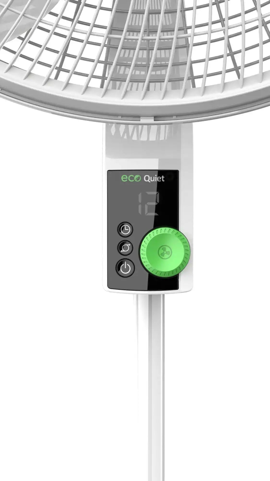 Lasko WhisperForce™ 18" 4-speed EcoQuiet DC Motor Pedestal Fan with Remote & Timer (white, model S18705)