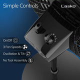 Lasko Cyclone® 18" Pedestal Fan (3-speed, manual, black)
