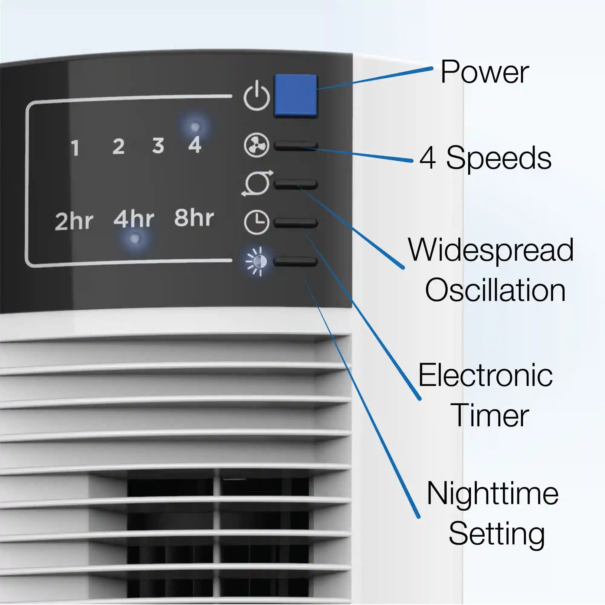 Lasko Wind Tower® 36" Tower Fan (4-speed, remote, timer, white)