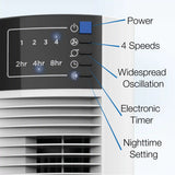 Lasko Wind Tower® 36" Tower Fan (4-speed, remote, timer, white)