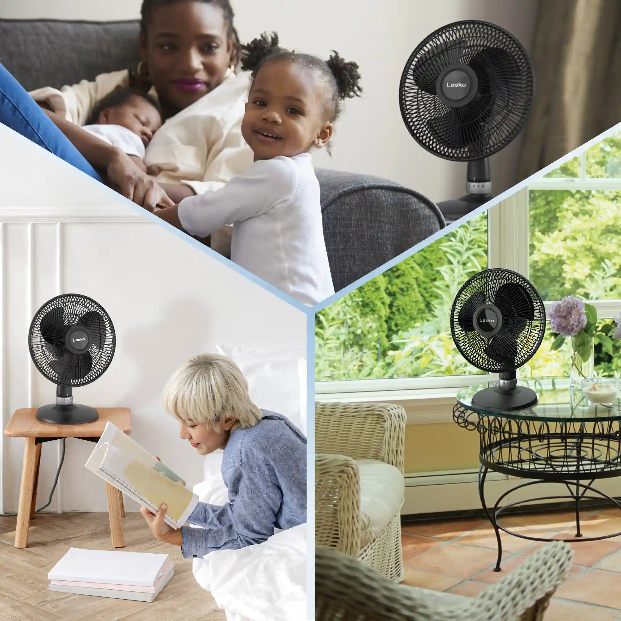 Lasko Performance 12" Table Top Fan (3-speed, manual, black)