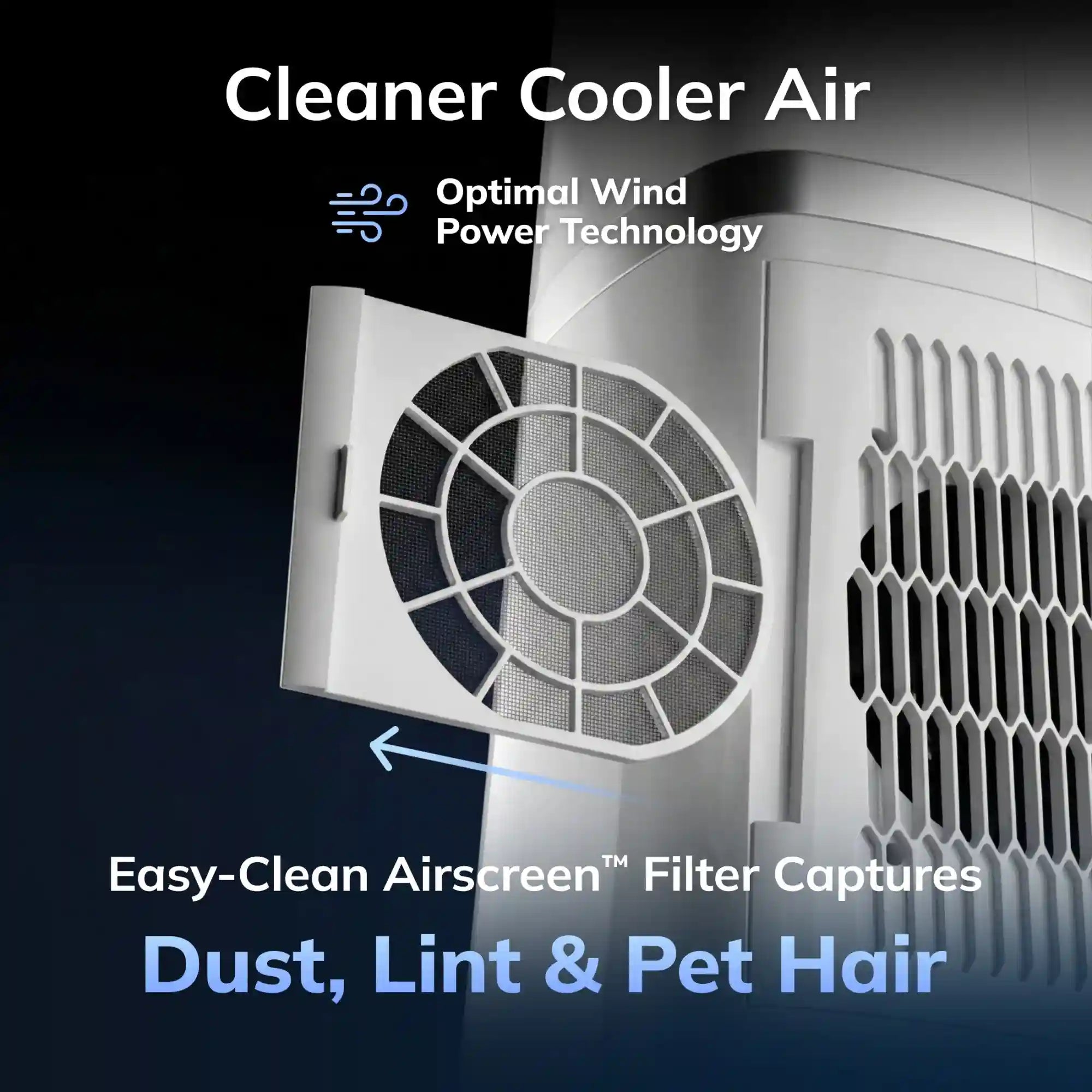 Lasko High Velocity WhisperForce™ DC 35" Tower Fan (12-speed, remote, timer, 90° oscillation, air filtration, black)