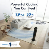 Lasko WhisperForce™ DC 36" Tower Fan (12-speed, remote, timer, air filtration, black)