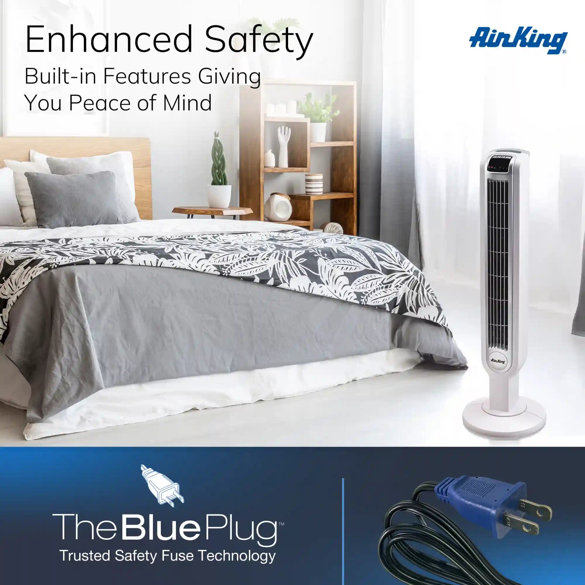 Air King 36" Tower Fan with Remote Control, 9210, White