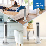 Lasko Wind Tower® 36" Tower Fan (4-speed, remote, timer, white)