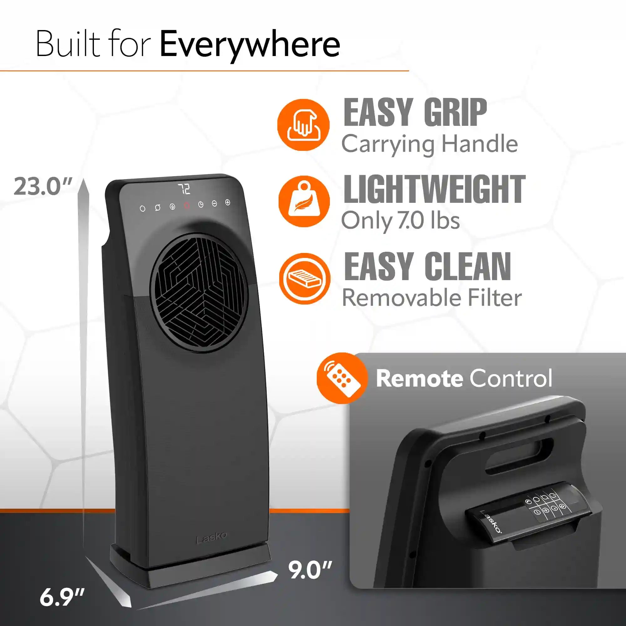Lasko Elite 23" Ceramic Console Heater (3 heat settings, remote, timer, thermostat, black)