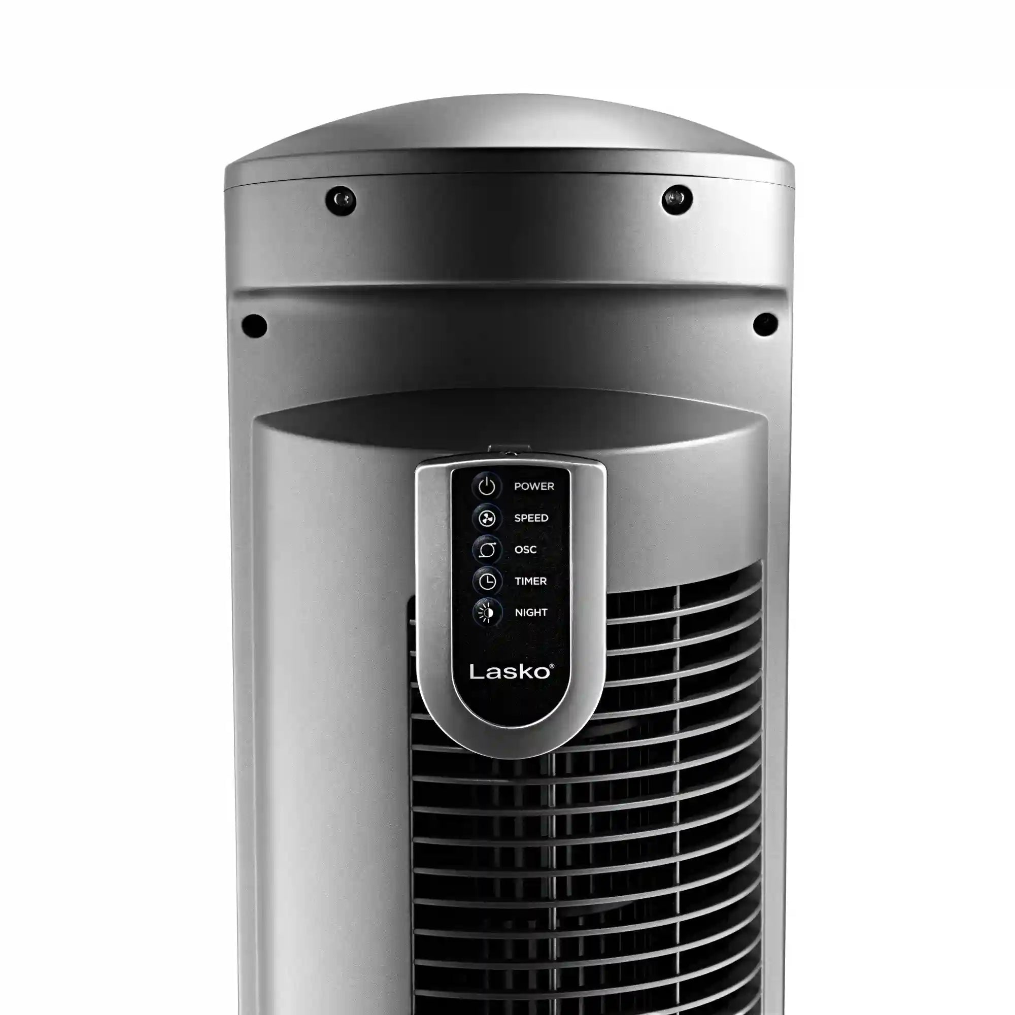 Lasko Wind Curve® 42" Tower Fan (3-speed, remote, timer, silver)